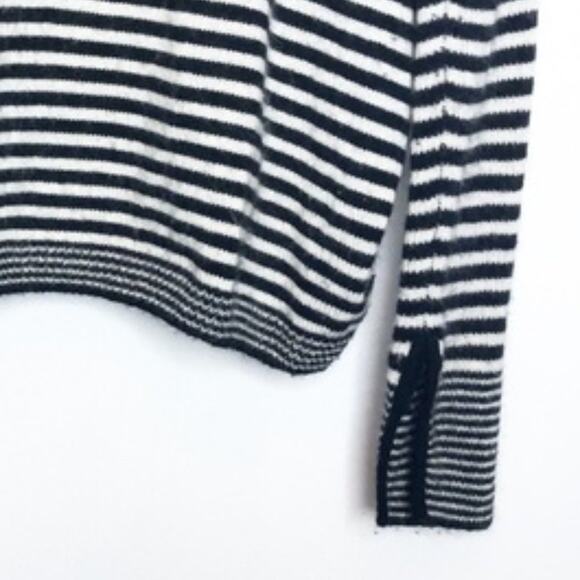 ANGORA WOOL Sweater Alice + Olivia Size M BLACK WHITE French Scoop Minimalist - Picture 7 of 13